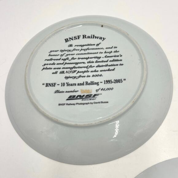 BNSF Railway Collector Train Safety Award Plate Set of 3 (2001, 2002, 2005) - Picture 7 of 10